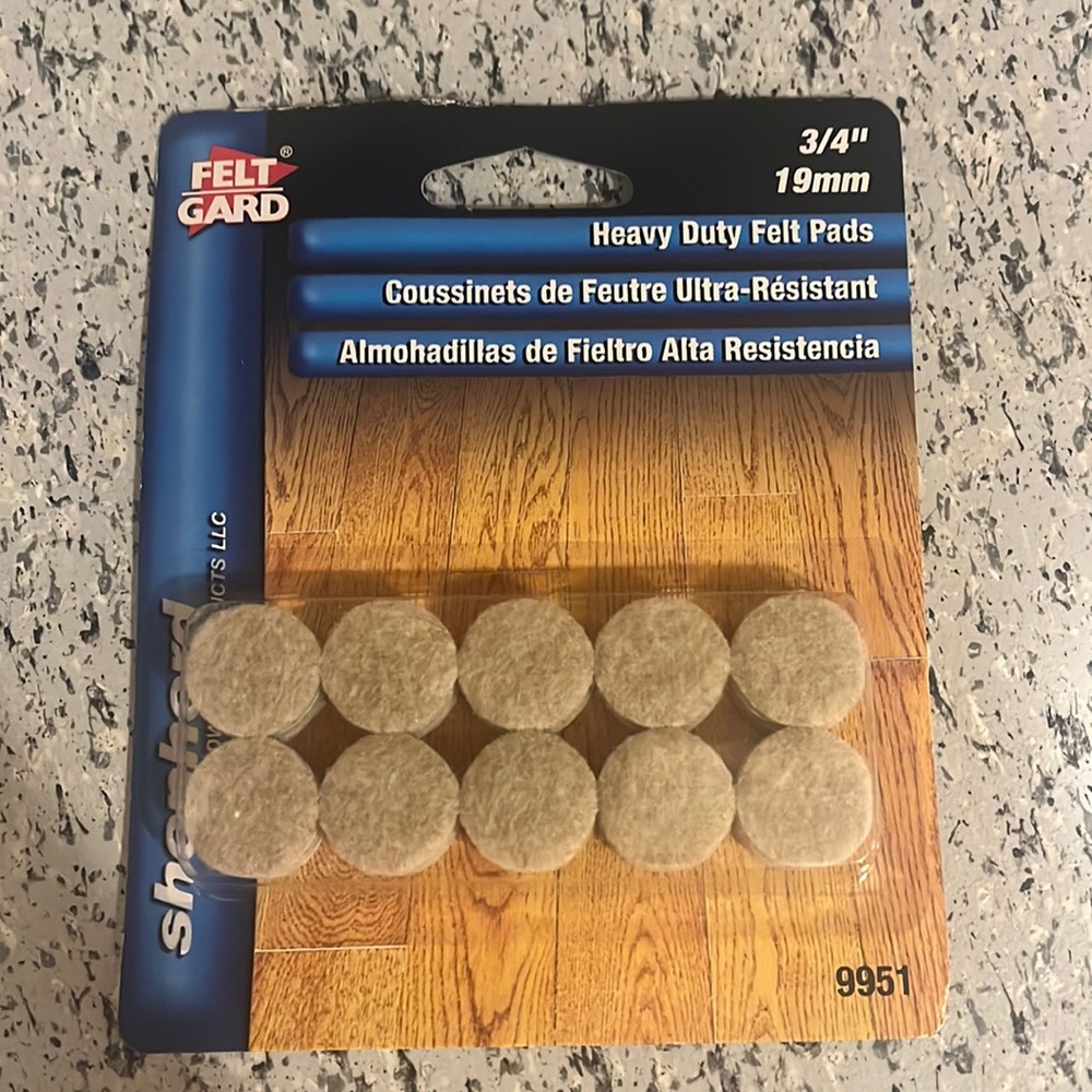 Shepard Felt Gard 3/4” 19mm Heavy Duty Felt Pads 20 Pieces